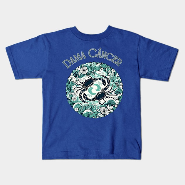 "Cancerian Spanish Celestial Waves"- Zodiac Horoscope Star Signs Kids T-Shirt by stickercuffs